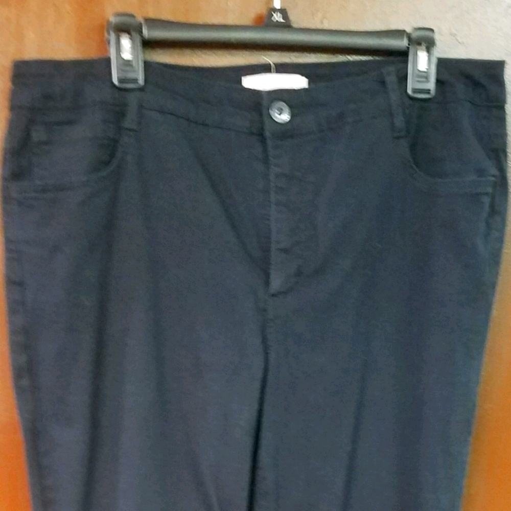 Laura Ashley 18W Rhinestone Back Pockets Denim Blk